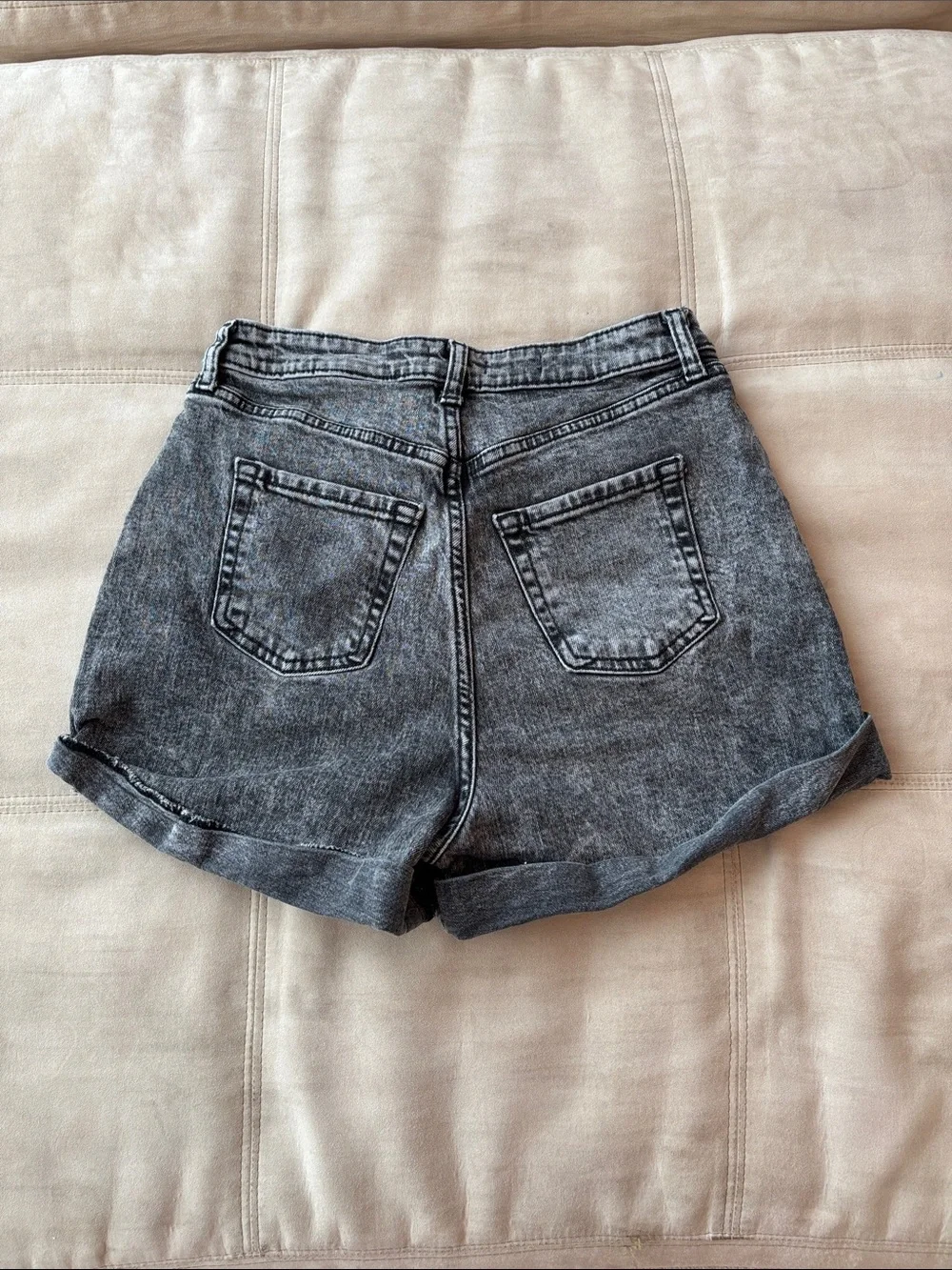 wild fable Black Acid Wash High-Rise Denim Shorts - Picture 4 of 4